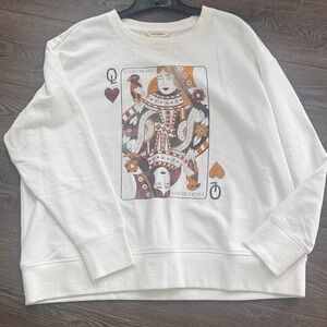 Lucky Brand Queen of Hearts crewneck sweatshirt Like New